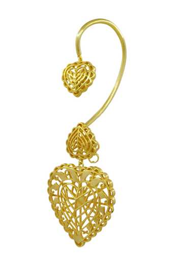 Shop_Manner_Gold Plated Cut Work Rakaan Heart Earrings  _at_Aza_Fashions