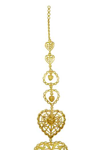 Buy_Manner_Gold Plated Cut Work, Chains Rakaan Long Earrings  _Online_at_Aza_Fashions