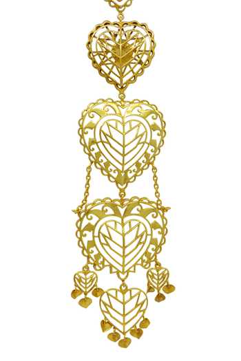 Shop_Manner_Gold Plated Cut Work, Chains Rakaan Long Earrings  _Online_at_Aza_Fashions