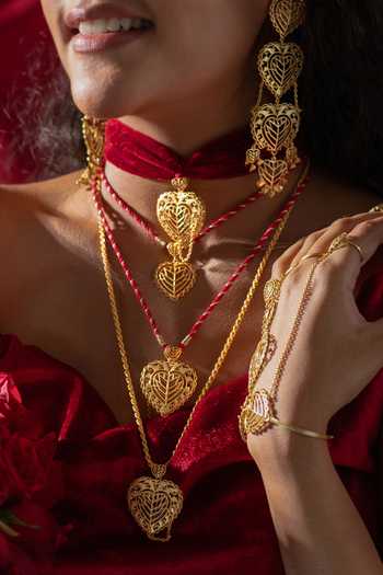 Shop_Manner_Gold Plated Rakaan Openable Heart Pendant Necklace _at_Aza_Fashions