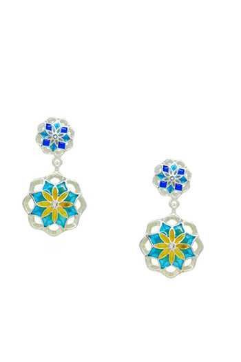 Shop_Manner_Yellow Gul Charm Earrings _at_Aza_Fashions