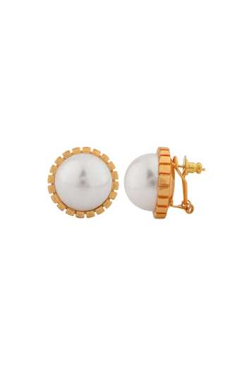 Shop_Anaash_White Pearls Empress Embellished Studs _at_Aza_Fashions