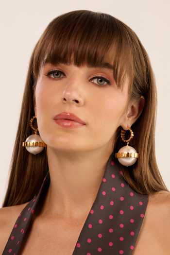 Shop_Anaash_White Pearls Dynasty Embellished Hoops _at_Aza_Fashions