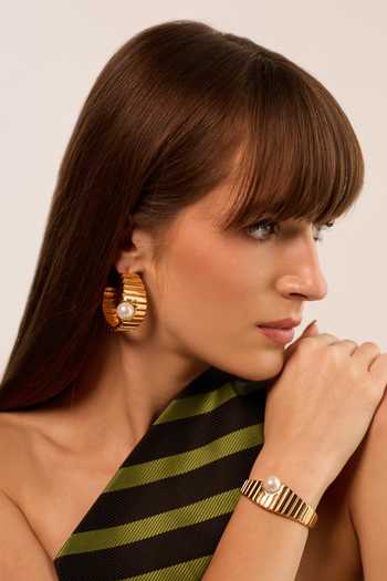Shop_Anaash_White Pearls Crown Embellished Hoops _Online_at_Aza_Fashions