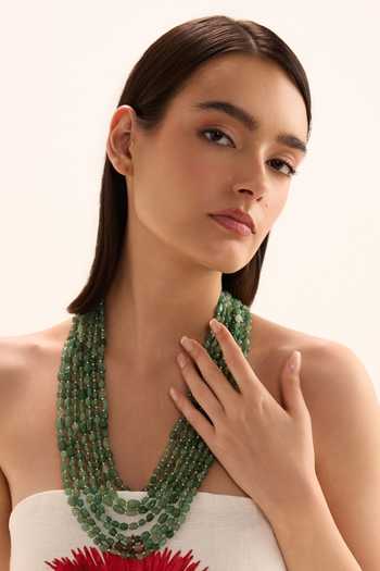 Buy_Anaash_Green Beads Multi-strand Necklace _at_Aza_Fashions