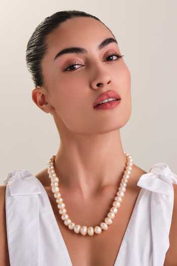 Anaash_Peach Pearls String Necklace _Online_at_Aza_Fashions