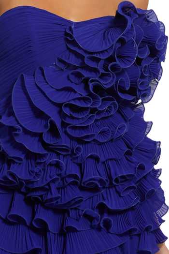 Shop_Mac Duggal_Blue Polyester Ruffles Sweetheart Neck Cascading Strapless Dress _at_Aza_Fashions