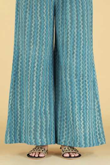 Buy_Kalakaari By Sagarika_Grey Cotton V-neck Motif Print Kurta And Palazzo Set 