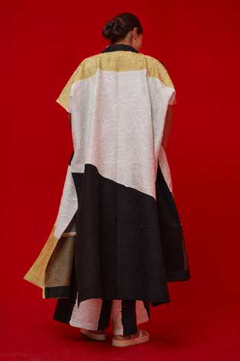 Shop_Stoique_Black Silk V-neck Awaken Crushed Tunic _at_Aza_Fashions