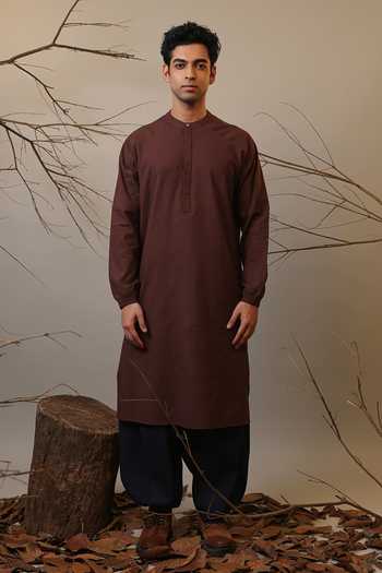 Buy_MATI_Blue Cotton Roots Baggy Pant _at_Aza_Fashions