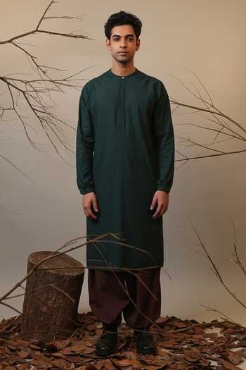 Buy_MATI_Brown Cotton Roots Baggy Pant _at_Aza_Fashions