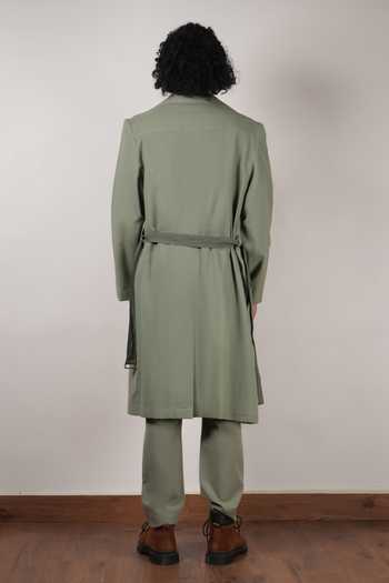 Shop_MATI_Green Cotton Handwoven Trench Jacket _at_Aza_Fashions