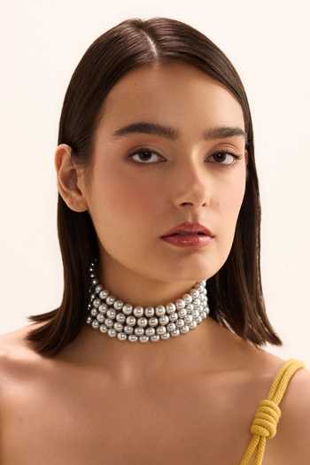 Buy_Anaash_Silver Plated Pearls Choker Necklace _at_Aza_Fashions