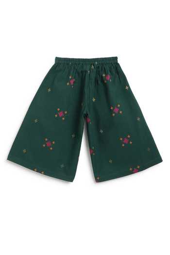 Buy_Tiber Taber_Green Cotton Jacquard Top And Pant Set _Online_at_Aza_Fashions