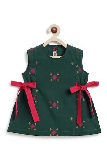 Buy_Tiber Taber_Green Cotton Jacquard Top And Pant Set 