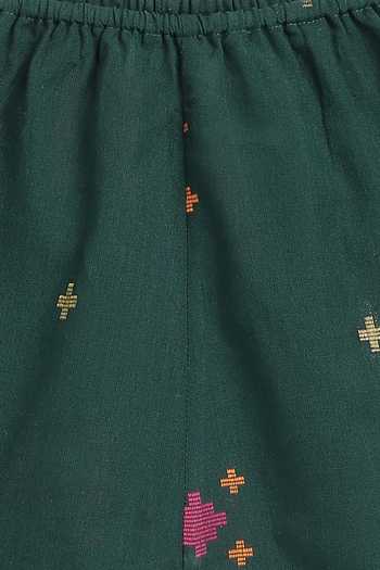 Buy_Tiber Taber_Green Cotton Jacquard Top And Pant Set _Online