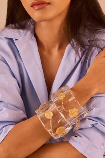 Buy_Mnsh_Gold Plated Chains Shakti Resin Bangle - Single Pc _at_Aza_Fashions