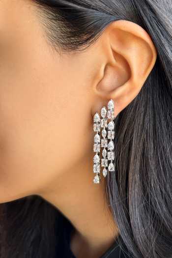 Buy_Prata_White Stones Glide Dangler Earrings _at_Aza_Fashions