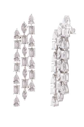 Shop_Prata_White Stones Glide Dangler Earrings _at_Aza_Fashions