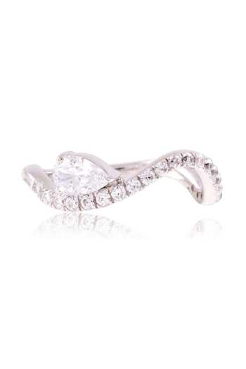 Prata_White Stones, Crystals Stackable Zircon Embellished Ring - Set Of 2 _Online_at_Aza_Fashions