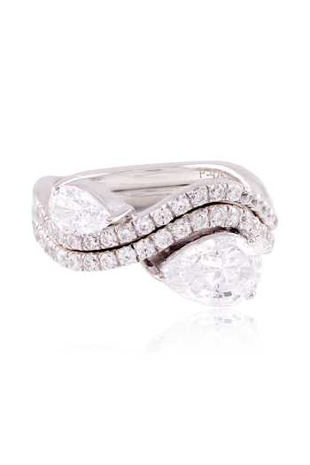 Buy_Prata_White Stones, Crystals Stackable Zircon Embellished Ring - Set Of 2 _Online_at_Aza_Fashions