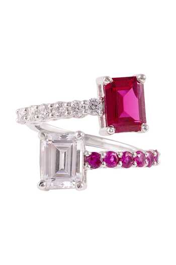 Shop_Prata_Red Stones Emerald Duet Wrap Ring _at_Aza_Fashions