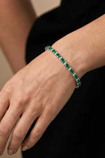 Buy_Prata_Green Stones Emerald Harmony Bracelet _at_Aza_Fashions