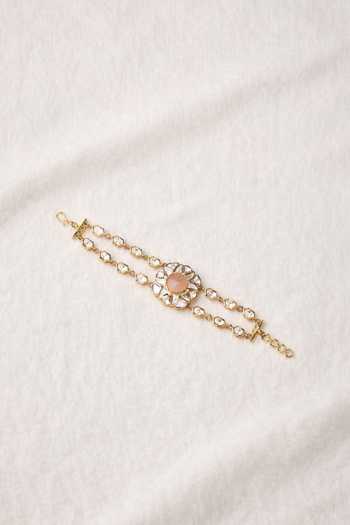 Shop_Xago_Pink Stones Kundan Embellished Bracelet _at_Aza_Fashions