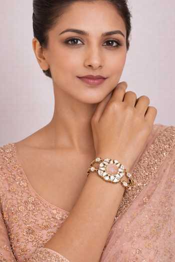 Buy_Xago_Pink Stones Kundan Embellished Bracelet _at_Aza_Fashions