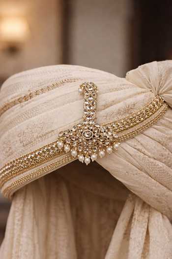 Buy_Queens Jewels_White Pearls, Stones Kundan Noor Kalangi _at_Aza_Fashions