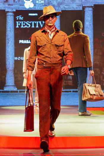 Buy_House Of Three_Brown Cotton, Corduroy Gurkha Trouser _at_Aza_Fashions