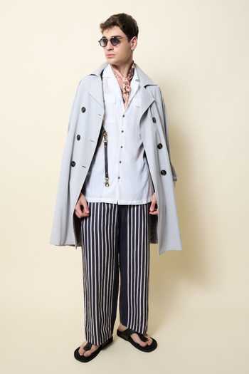 House Of Three_Black Cotton, Linen Striper Lounge Trouser _at_Aza_Fashions