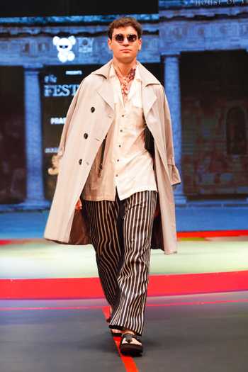 House Of Three_Black Cotton, Linen Striper Lounge Trouser _Online_at_Aza_Fashions