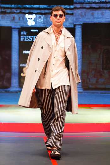 House Of Three_Blue Cotton, Twill Pastel Trench Coat _Online_at_Aza_Fashions