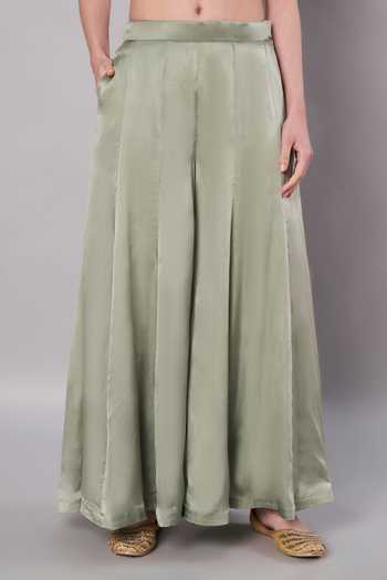 Doux Amour_Green Chanderi, Organza, Satin Applique, Embroidery, Beads Florale Kurta Set _at_Aza_Fashions