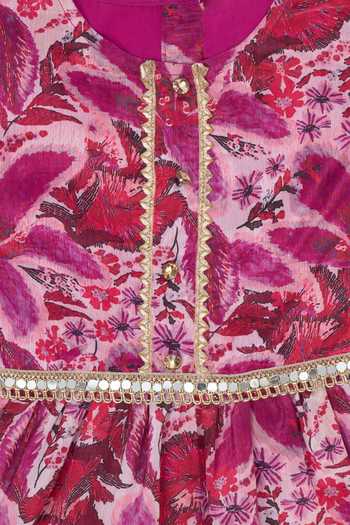 Shop_Petite Pomme_Purple Chinon Mirrors Printed Kurta And Sharara Set _Online_at_Aza_Fashions