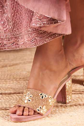 Shop_Tiesta_Mauve Mirrors Blush Bloom Block Heels _at_Aza_Fashions