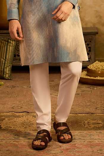 Zazu_Blue Cotton, Lycra Ombre Kurta And Pant Set _Online_at_Aza_Fashions