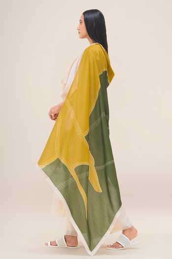 Ampm_Cream Chanderi Round Neck Koyal Kurta Set _Online