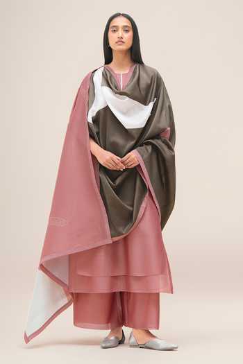 Buy_Ampm_Pink Round Neck Koyal Kurta Set _at_Aza_Fashions