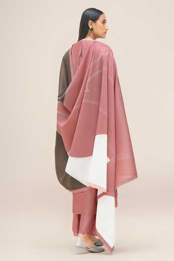 Shop_Ampm_Pink Round Neck Koyal Kurta Set _at_Aza_Fashions