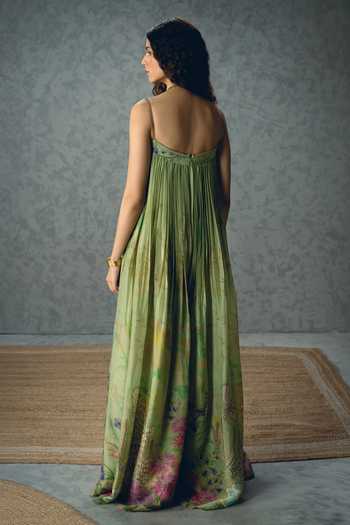 Shop_EASE_Green Yume Neckline Embroidered Jumpsuit _at_Aza_Fashions