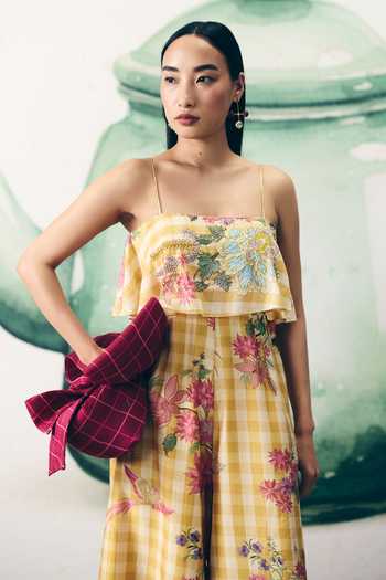Shop_EASE_Yellow Himari Embroidered Jumpsuit _at_Aza_Fashions