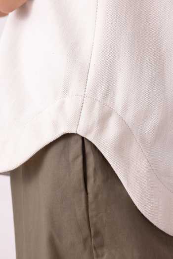 Buy_The Summer House_Off White Denim, Handloom Cotton Round Neck Dorothy Handwoven Top _Online_at_Aza_Fashions