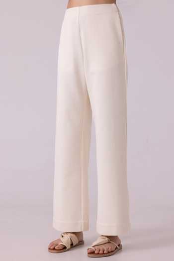 Buy_The Summer House_Off White Handloom Cotton, Denim Smith Pant 
