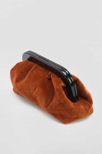 Shop_Perona_Black Aura Structured Frame Velvet Clutch _at_Aza_Fashions