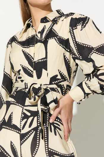Koai_Black Abstract Print Jumpsuit _at_Aza_Fashions
