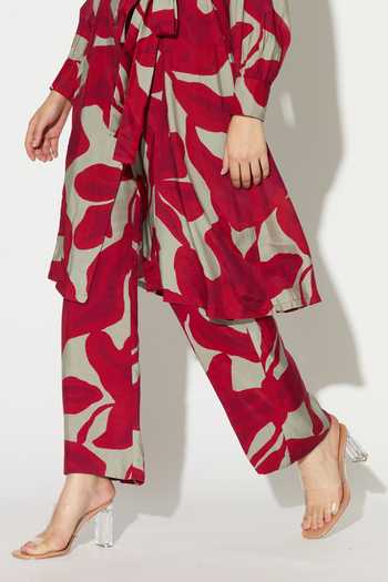 Buy_Koai_Pink Silk, Cotton, Muslin Floral Print Pant _Online_at_Aza_Fashions