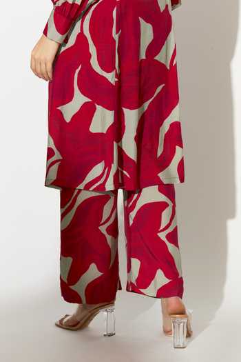 Shop_Koai_Pink Silk, Cotton, Muslin Floral Print Pant _Online_at_Aza_Fashions