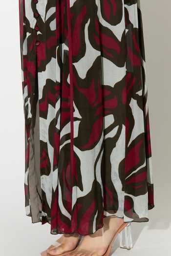 Buy_Koai_Beige Chiffon Round Neck Floral Print Maxi Dress _Online_at_Aza_Fashions